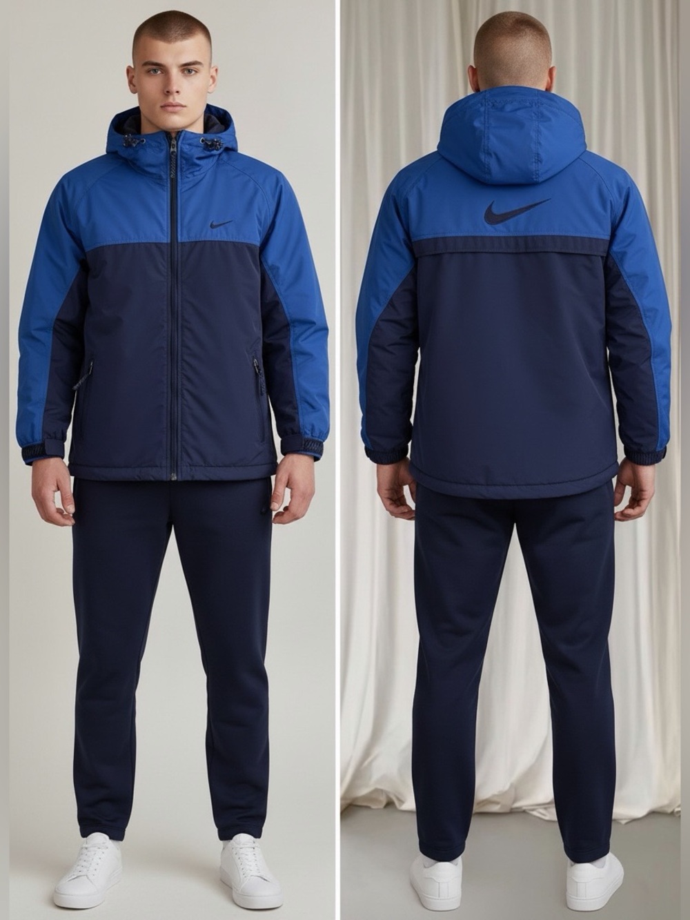Nike Blue Color Block Performance coat Size Medium